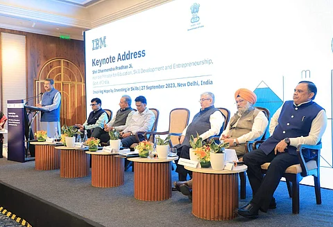 Minister Dharmendra Pradhan addressing the event | (Pic: EdexLive)