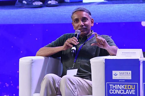 A picture of UGC Chairman M Jagadesh Kumar from the ThinkEdu Conclave 2023. (Express Photo)