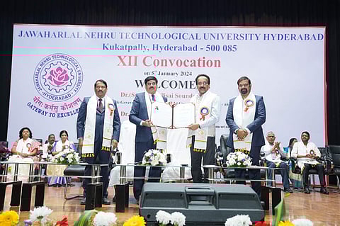 A picture from the XIIth convocation of JNTUH on January 5.