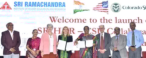 During the MoU signing ceremony | (Pic: SRIHER)